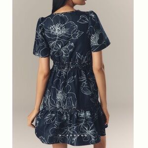 Anthropologie SOMERSET Denim Short-Sleeve Mini Dress NEW 1X Jean